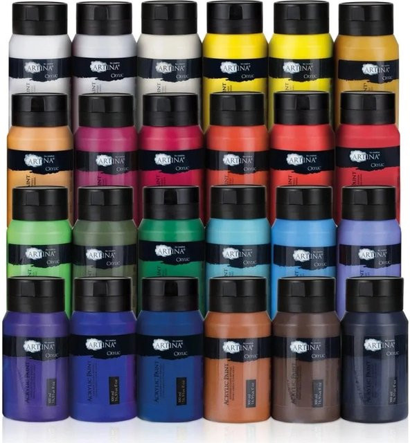 Artina Acrylfarbe Set für Profis, 24 Farben, Multicolor, 500 ml - Bild 1