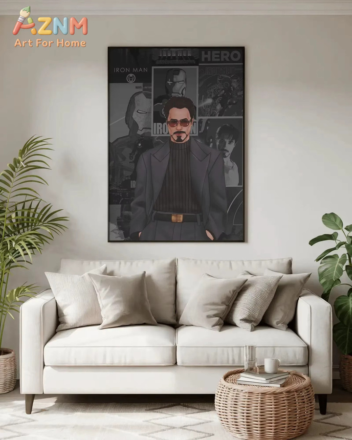KAYOU Iron Man Wandkunst-Poster Tony Stark Marvel Collage-Druck in Schwarz - Bild 3