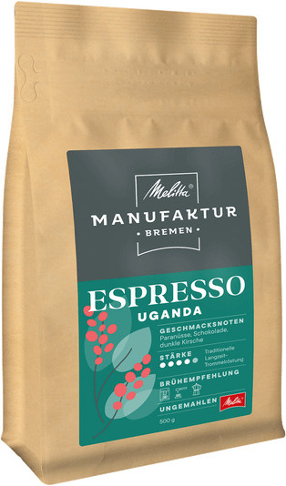 Melitta-Manufaktur Espresso Uganda, Arabica-Robusta-Mischung, 500 g - Bild 1
