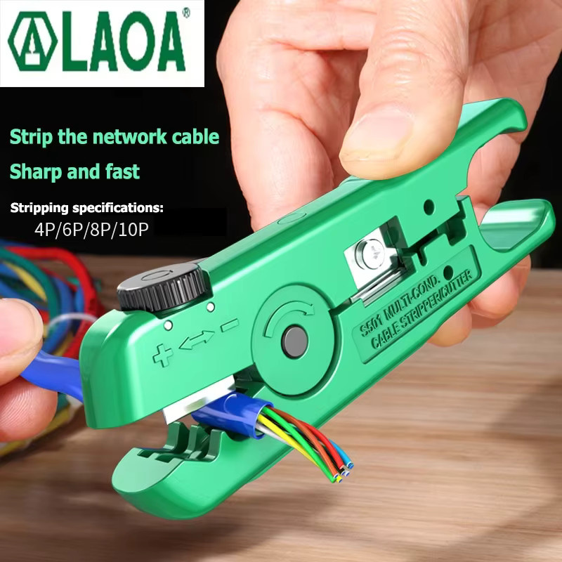LAOA Mini Multifunktionaler Drahtabisolierer und Netzwerk-Abisolierer in Grün, Einstellbar für 3,2-9,5mm - Bild 3