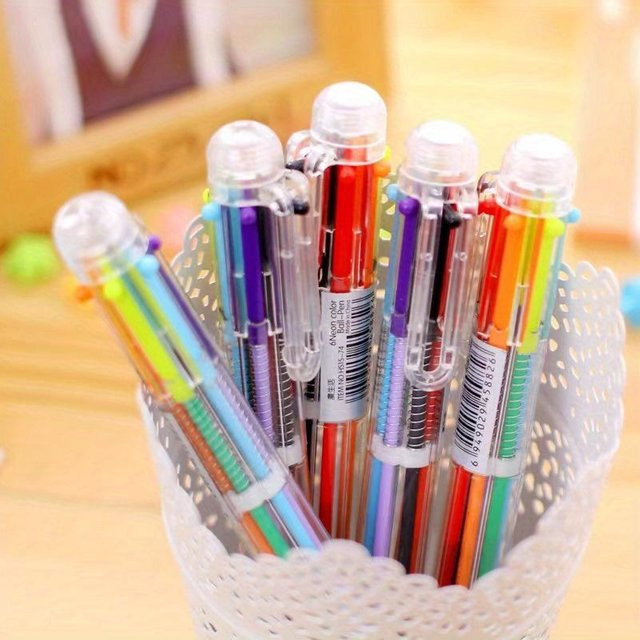 20 Stück bunte Kugelschreiber mit Rundspitze für Schule und Studium, 6 Farben, glatte Rollerball Marker - Bild 1