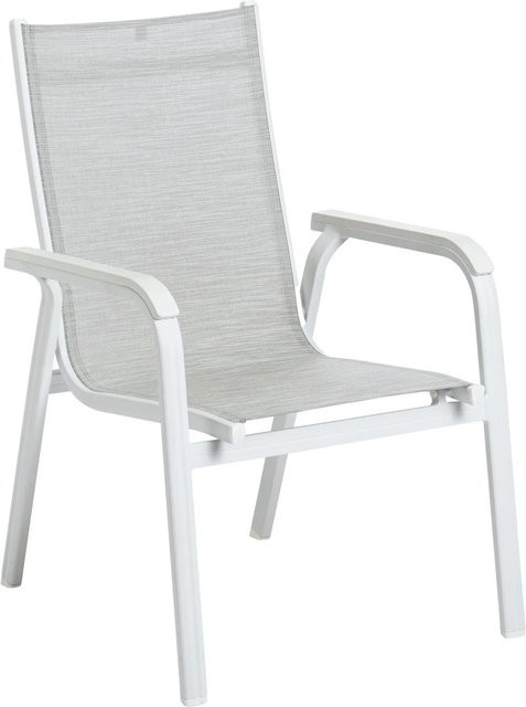 Kettler Stapelsessel Basic Plus mit Armlehnen in Weiß-Hellgrau - Bild 1