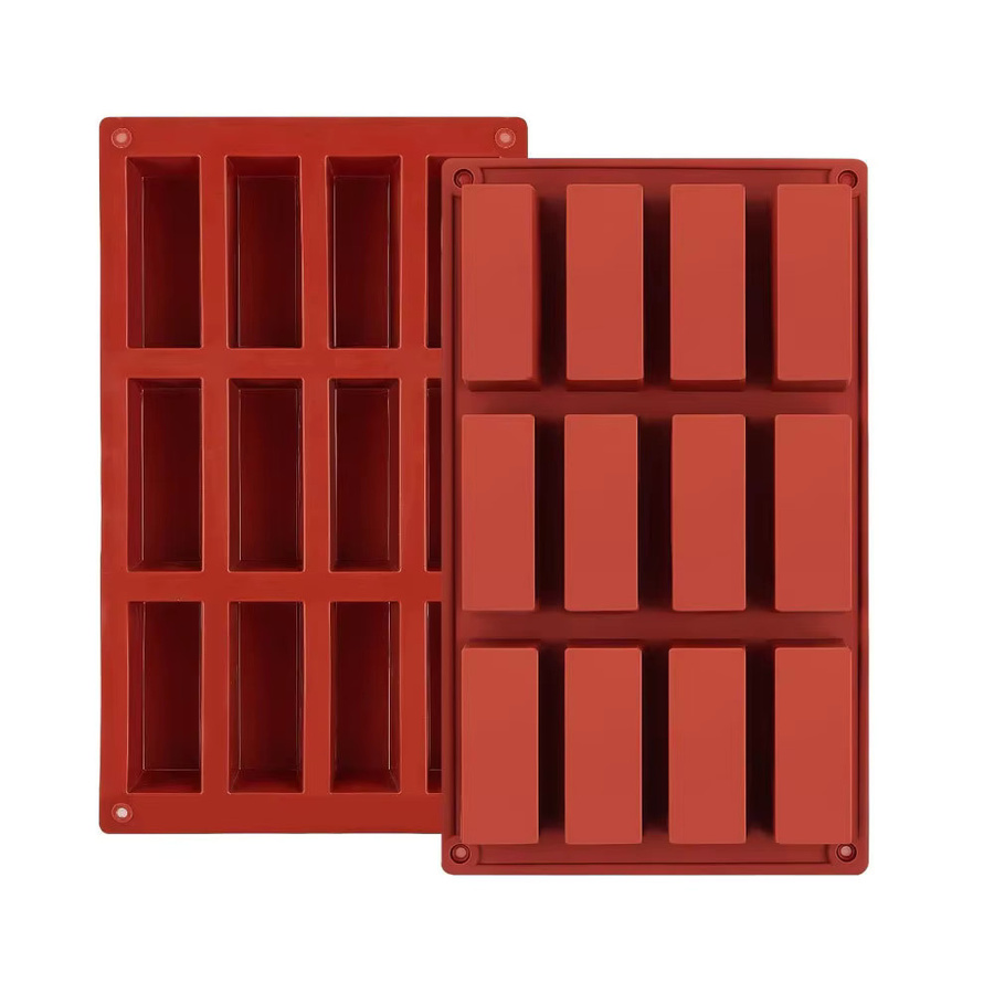 Rechteckige Silikon-Backform in Rot für Energieriegel, Schokoriegel, Proteinriegel, Maisbrot oder Pudding - Bild 2
