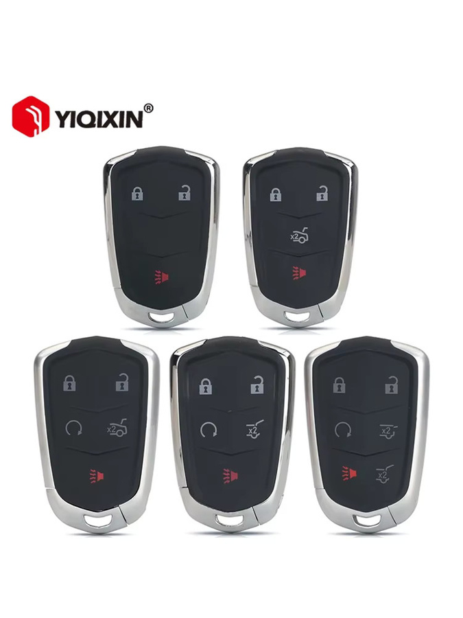 YIQIXIN Smart Remote Auto Schlüssel Gehäuse für Cadillac SRX CTS ATS XTS Escalade ESV DTS ELR STS, Farbe: Schwarz - Bild 3
