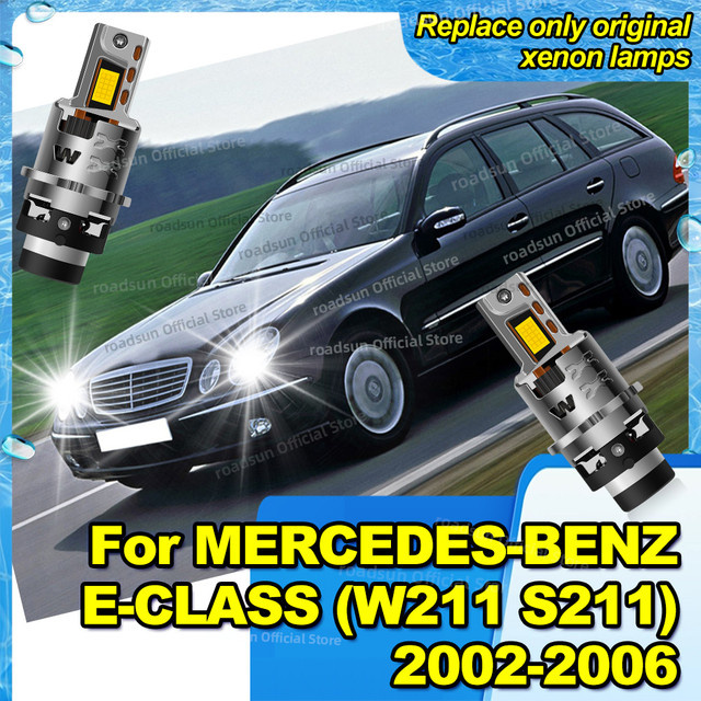 Roadsun LED Canbus Scheinwerfer Upgrade Xenon Lampen für Mercedes Benz E Klasse W211 S211, 2 Stück - Bild 1