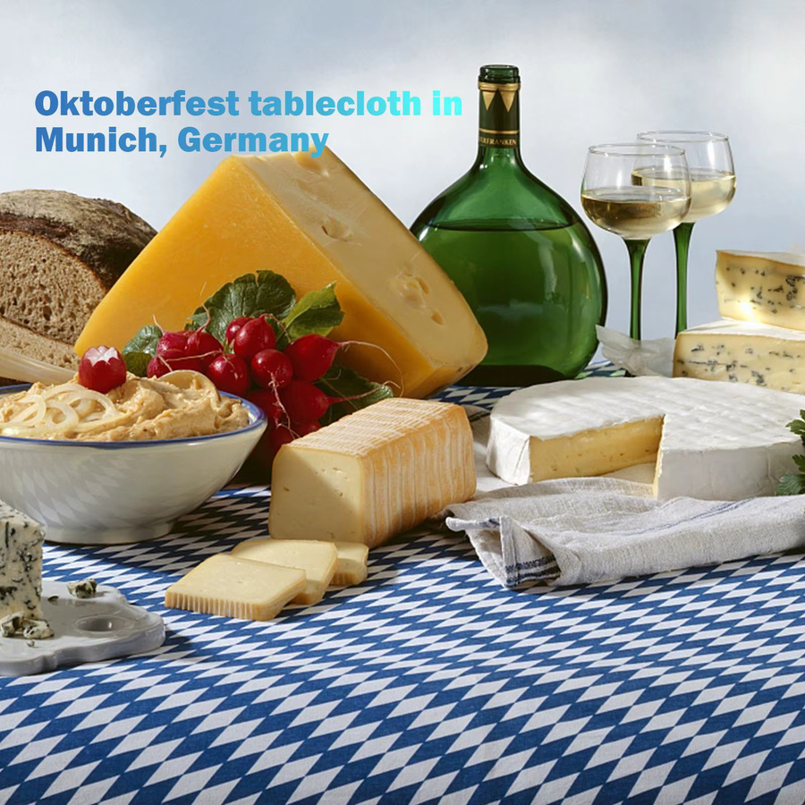 APWIKOGER Einweg Tischdecke Blau im Karo-Design für Oktoberfest, Karneval und Party-Dekoration - Bild 4