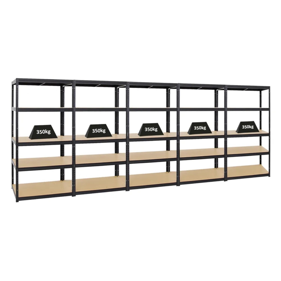 PROREGAL Schwerlastregal Slim Elephant M, 5 Ebenen, Schwarz, H x B x T: 180 x 90 x 60 cm - Bild 2