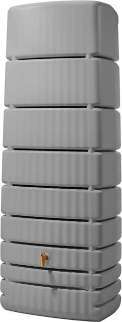 4rain Wandtank Slim Zisterne mit Auslaufhahn, Steingrau, 650 Liter - Bild 1
