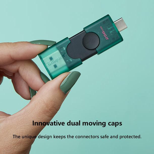 Kingston DataTraveler Duo G2 USB-Stick mit 128GB Speicherplatz, Dual Anschluss USB-A und USB-C, Schwarz oder Grün - Bild 3