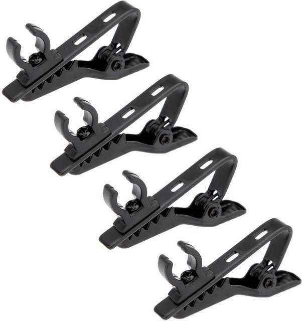 4er-Set universelle Mikrofonclips aus Metall mit rutschfester Gummimatte zur Geräuschreduzierung in Schwarz - Bild 1