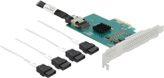 Delock RAID Speichercontroller SATA 6Gb/s mit 4 Sendern pro Kanal, PCIe 2.0 x4, Low-Profile (89051) - Bild 1
