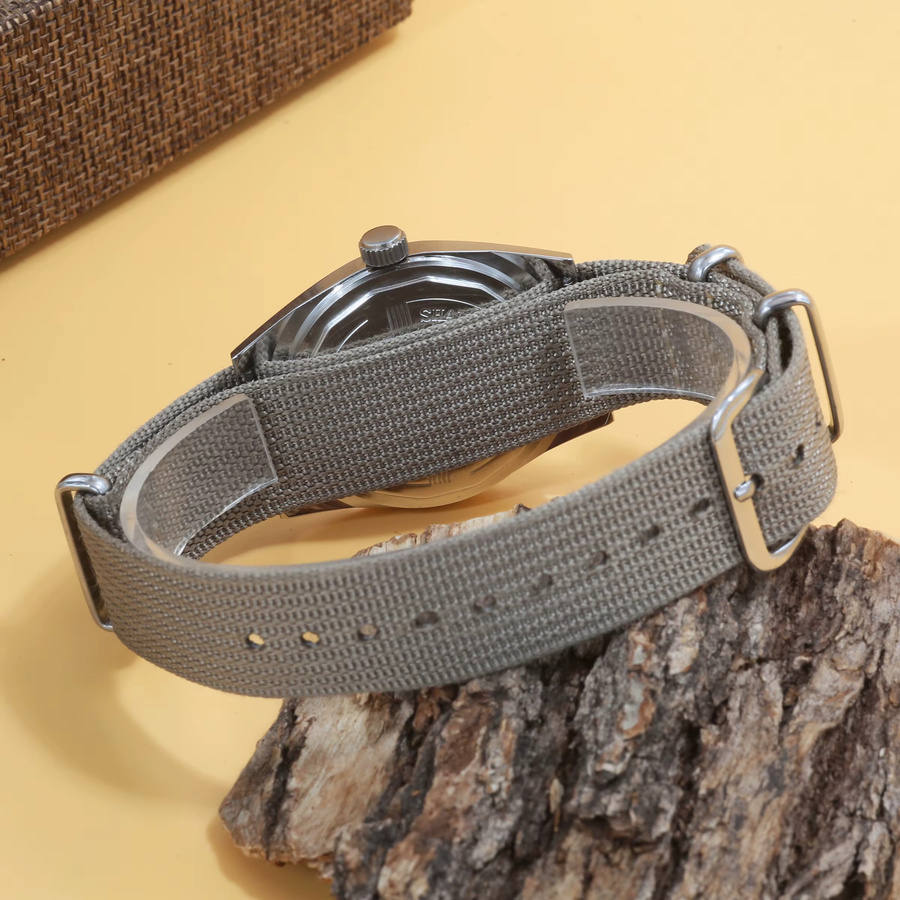 HEIMDALLR Analoguhr, Handaufzug, 36 mm, Textil/NATO, Herren, Silber - Bild 5