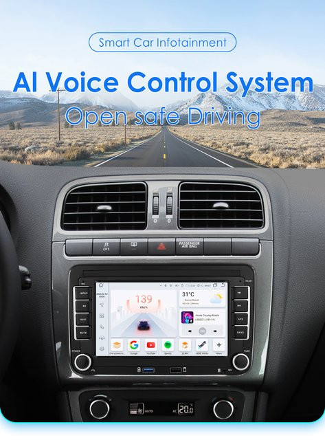 OSSURET Android Autoradio Player mit Carplay und Audio EQ für VW Polo Golf 5 6 Plus Passat Jetta Tiguan Touran Sharan Scirocco Caddy in Schwarz - Bild 1