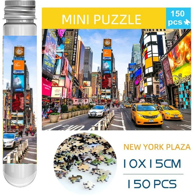 MaxRenard New York Plaza Mini-Reagenzglas-Puzzle, Familienspiel, 150-teiliges Set - Bild 1