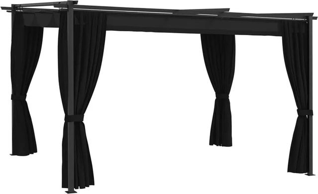 vidaXL Pavillon mit Pultdach in Anthrazit inklusive 2 Seitenwänden B/T: 4 x 3 m - Bild 1