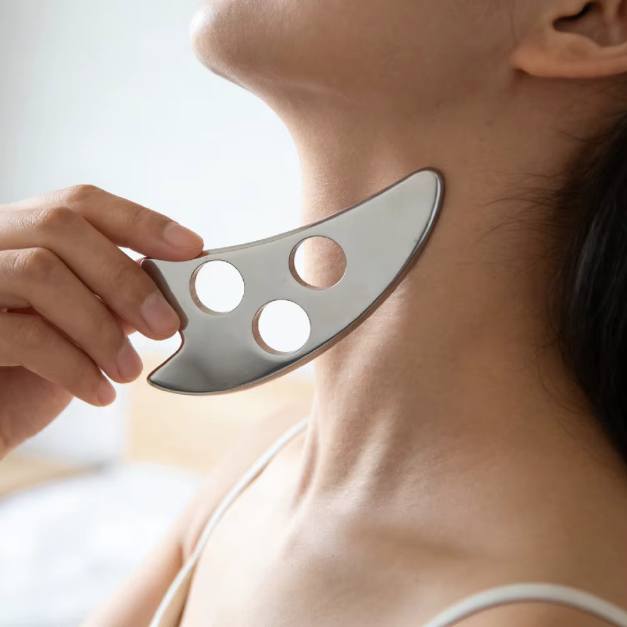JWWMMJ Gua Sha Massage-Werkzeug aus Edelstahl, Unisex - Bild 3