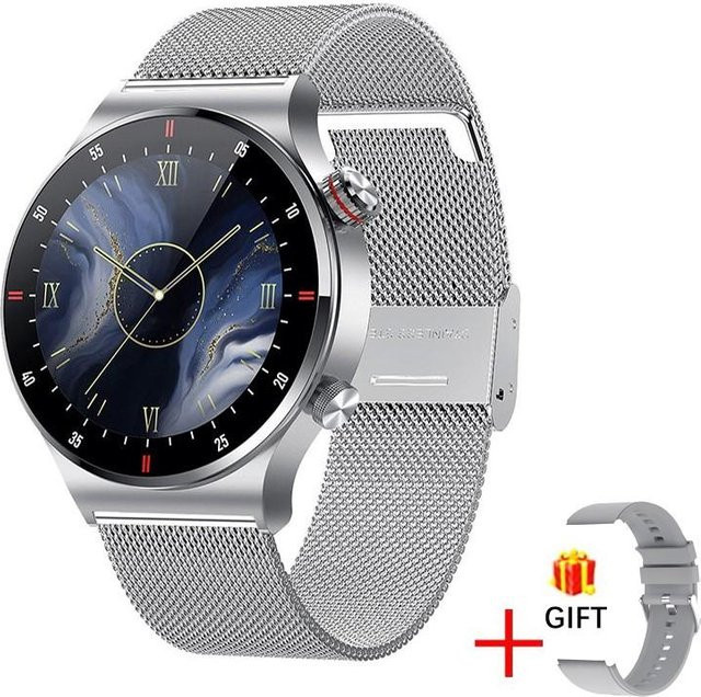 LIGE Smartwatch für Männer mit Bluetooth-Anruffunktion, Sport-Fitnessuhr mit Herzfrequenzmessung, EKG, SpO2 und Wasserfestigkeit, Farbe: Silber - Bild 1
