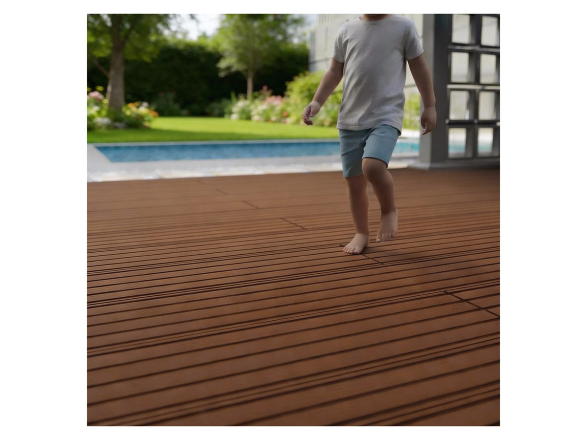 Juskys WPC Terrassendielen in Teak mit Clipsystem und Unterkonstruktion, 4 m² - Bild 2