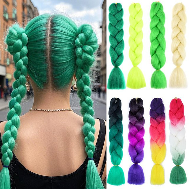 Synthetische Jumbo Zöpfe Extensions, 24 Zoll, Yaki Gerade, Ombre, Damen - Bild 1