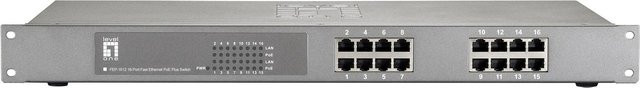 LevelOne FEP-1612 Fast Ethernet Switch in Grau und Silber mit 100 Mbit/s und 4000 Eintragungen - Bild 1