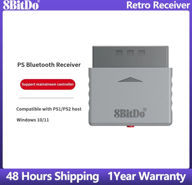 8Bitdo PS Retro Receiver in Grau für PS1, PS2, Windows, Xbox Series, Xbox One, Switch Pro, PS5 und PS4 Controller - Bild 1