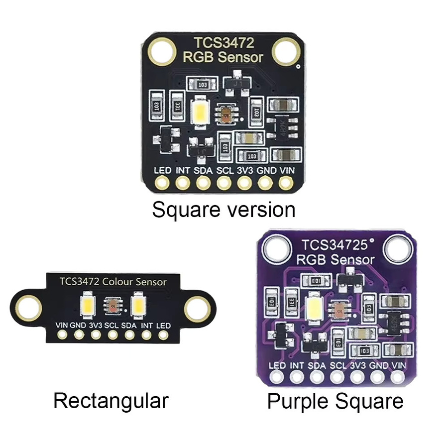 VODOOL TCS34725 Farbsensor-Erkennungsmodul IIC RGB-Farbdetektor mit Helligkeitssensor für Arduino und STM32, Schwarz - Bild 2