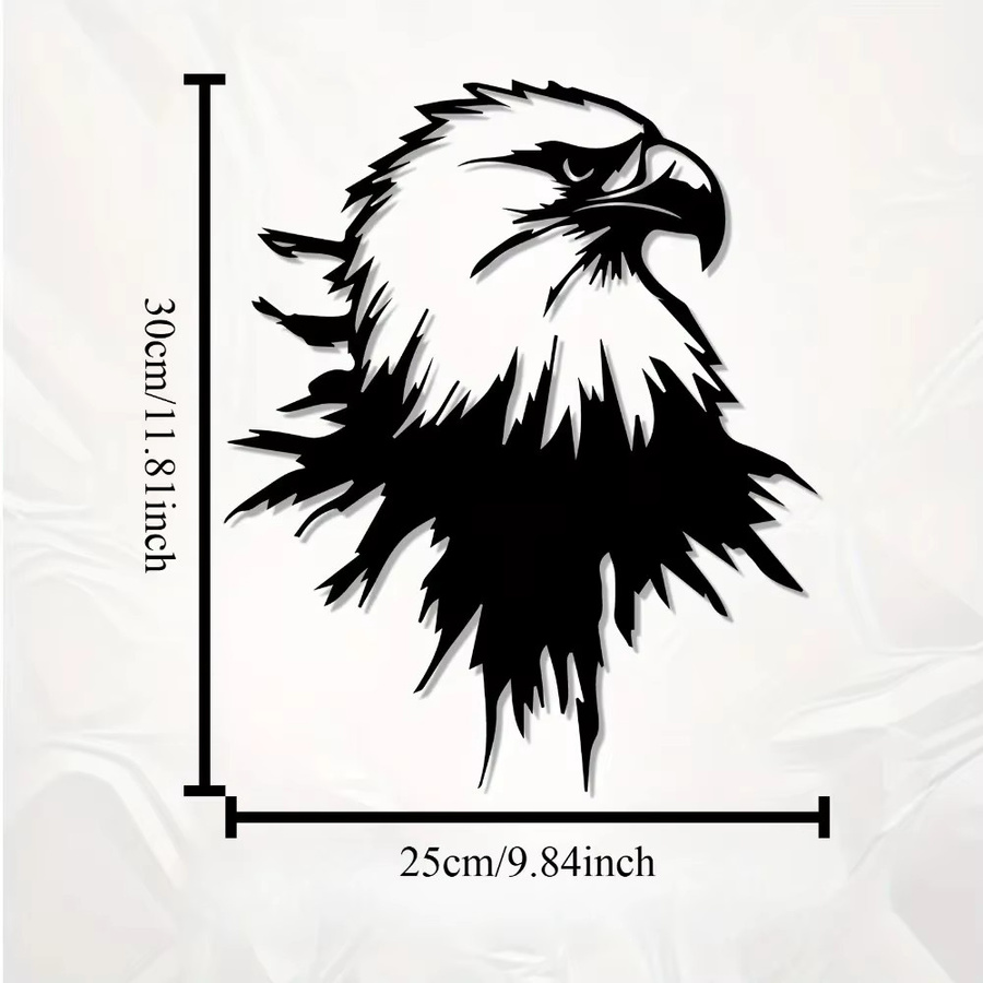 CIFBUY Adler Wandkunst aus Metall in Schwarz als moderne Vogelskulptur für Garten und Wohnzimmer - Bild 3