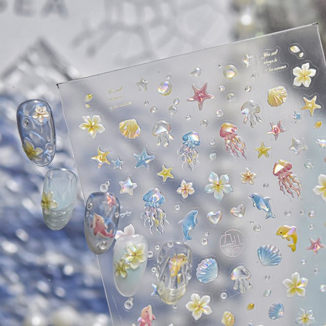 NAILFYOU Nagelsticker, Meereslebewesen Design, Selbstklebend - Bild 1