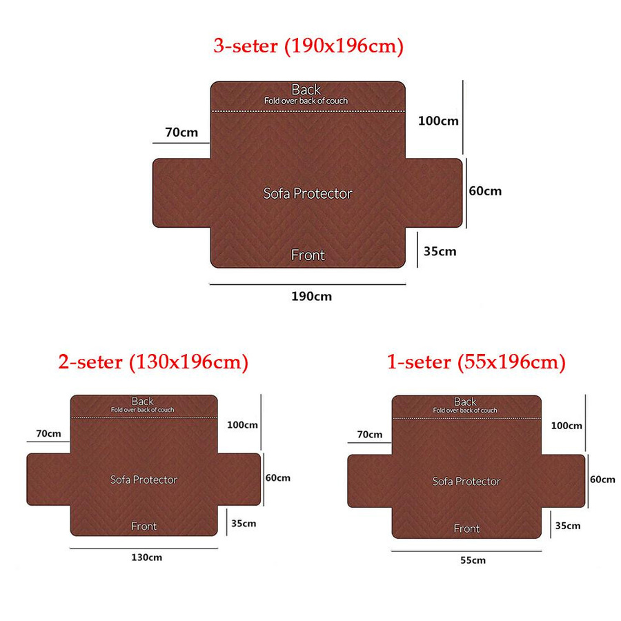 FORTUBI Sofabezug aus gestepptem Polyester, einfarbiger Schonbezug für Sofa und Couch, waschbar und rutschfest, Breite: 55 cm, Länge: 196 cm - Bild 2