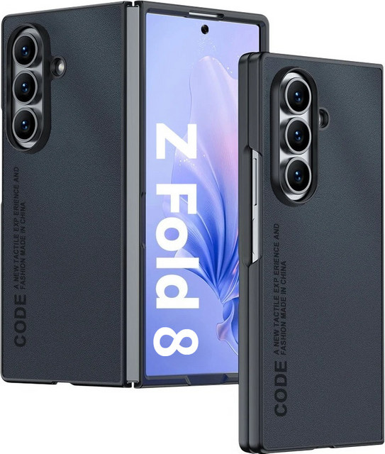 Luxuriöse Business-Handyhülle aus Glattleder für Samsung Galaxy Z Fold 8 7 6 5 4 in Schwarz oder Blau - Bild 1