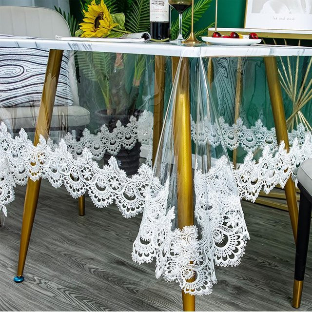 Transparente quadratische Tischdecke aus weichem PVC von Super Six, wasserdicht und waschbar, B/B: 130 x 130 cm - Bild 1