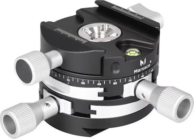 Marsace DW-4 Panorama-Stativkopf mit Getriebe und Arca QR in Schwarz - Bild 1