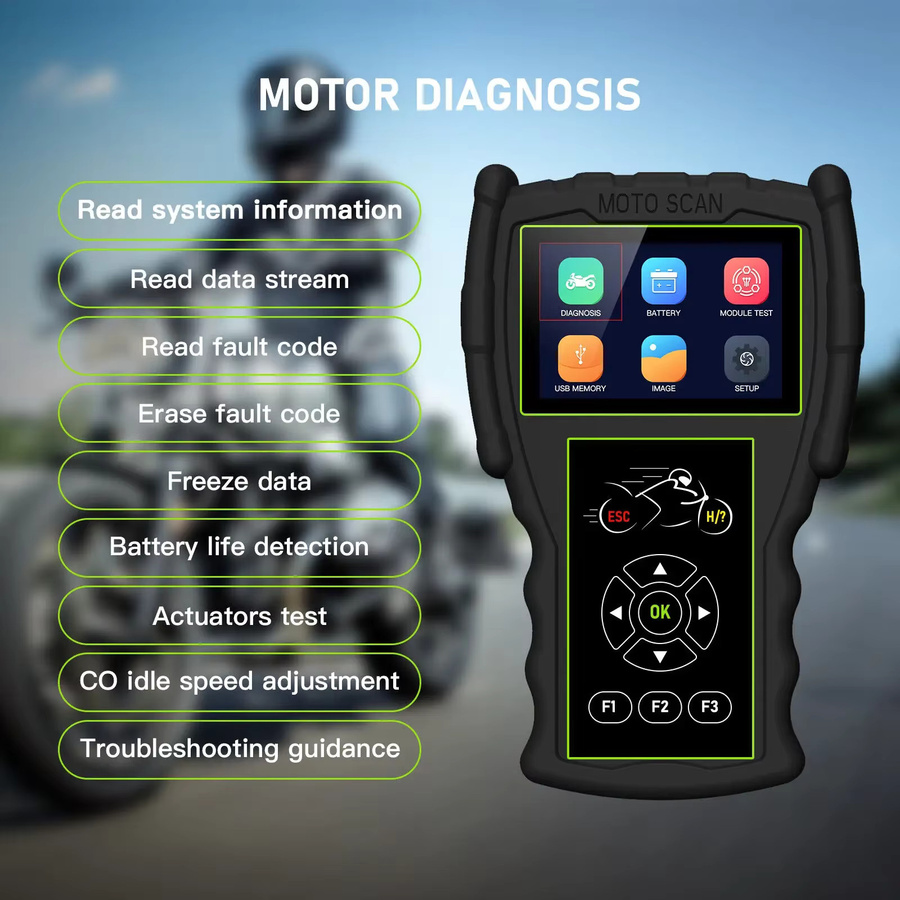 JDiag M100 Motorrad OBD2 Scanner Diagnose Werkzeug für KTM, Ducati, Honda, Yamaha und Kawasaki in Rot/Schwarz - Bild 5