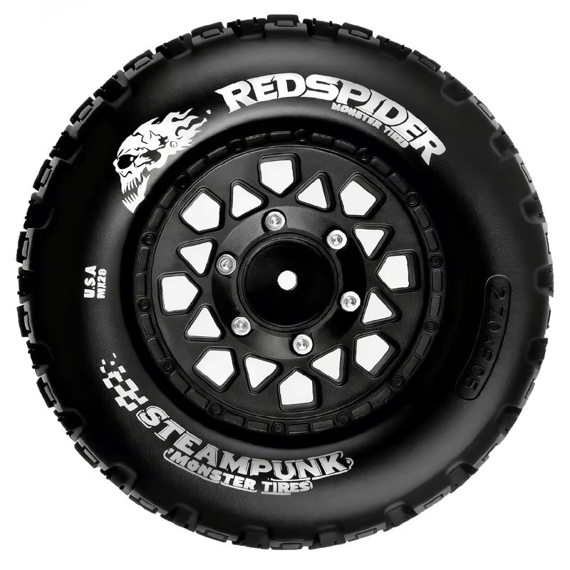 TIMEA Monster Stunt Truck Reifen, 4-teiliges Set, Rot, Schwarz - Bild 5