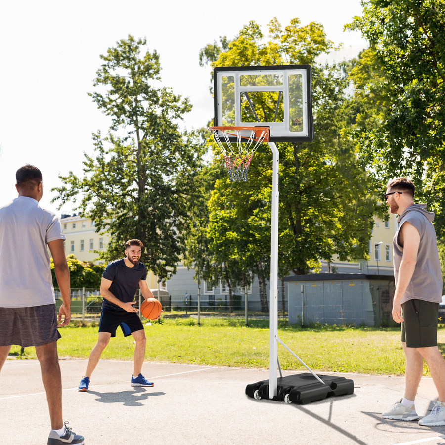 HOMCOM Basketballkorb für Erwachsene, mit verstellbarem PVC-Board, Weiß - Bild 2
