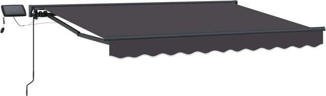vidaXL Manueller Markisenrahmen mit LEDs in Anthrazit, B: 250 cm, T: 200 cm, H: 325 cm - Bild 1