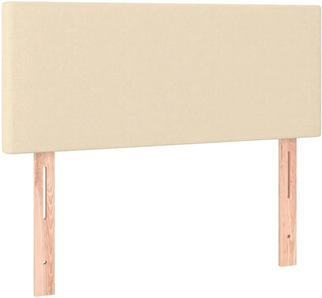 vidaXL Kopfteil Polsterteil in Creme und Beige aus Stoff und Lärchenholz, B/T/H: 100 x 5 x 78-88 cm - Bild 1