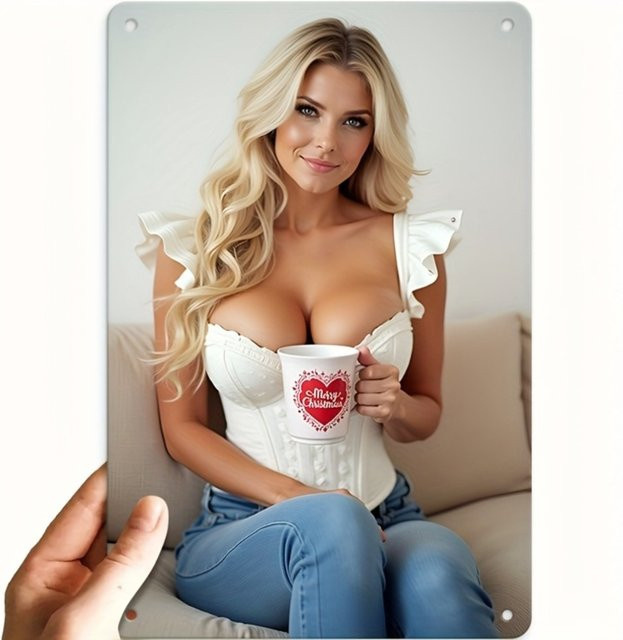 CIFBUY Metall-Wandkunst Vintage-Schild I Love You mit Herz-Dekoration, B/H: 30 x 20 cm - Bild 1