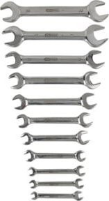 KS Tools Doppel-Maulschlüssel-Satz aus Edelstahl, 11-teilig, silber - Bild 1