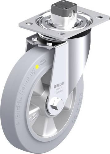 Blickle L-ALEV 200K-CS11-SG-AS Stahlblech-Lenkrolle in Grau mit Schraubbefestigung und 200 mm Rad-Durchmesser für eine Tragfähigkeit von 400 kg - Bild 1