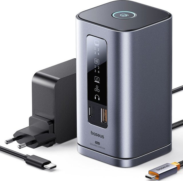 Baseus Spacemate Multifunktions-Hub 11in1 in Grau mit HDMI, DisplayPort, USB-C, Ethernet und 4K UHD Unterstützung - Bild 1
