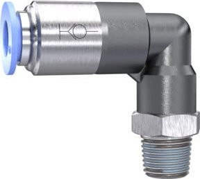 Riegler L-Steckverschraubung Blaue Serie selbstabsperrend R 1/4 außen in Blau und Silber - Bild 1