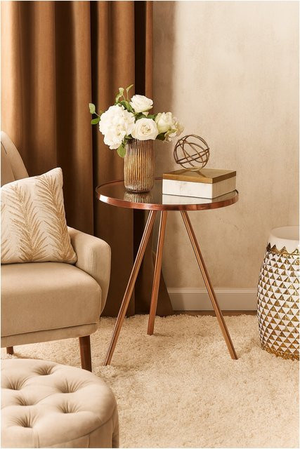 Beistelltisch Anke von Möbel direkt online in modernem Design mit Spiegelglas und Metallgestell in Gold, Messing oder Kupfer - Bild 1