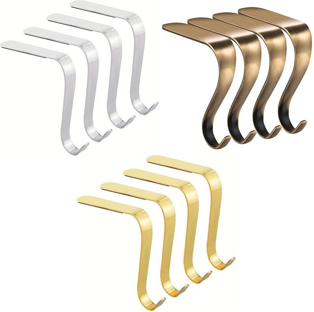 Kesoto Weihnachtsstrumpfhalter aus Metall in Gold für Kaminsims und Tischdekoration - Bild 1