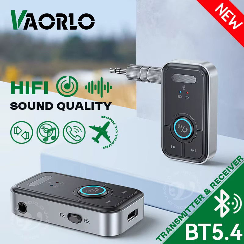 VAORLO Bluetooth 5.4 Auto AUX Audio-Adapter mit Mikrofon für HiFi-Stereo-Musik und Freisprechanlagen, 3,5 mm Klinkenanschluss - Bild 2