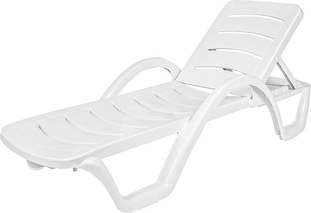Siesta Sonnenliege Havana Set 2 Stück, Farbe Weiß, mit verstellbarer Kopfstütze, L x B x H: 187 x 54 x 30 cm - Bild 1