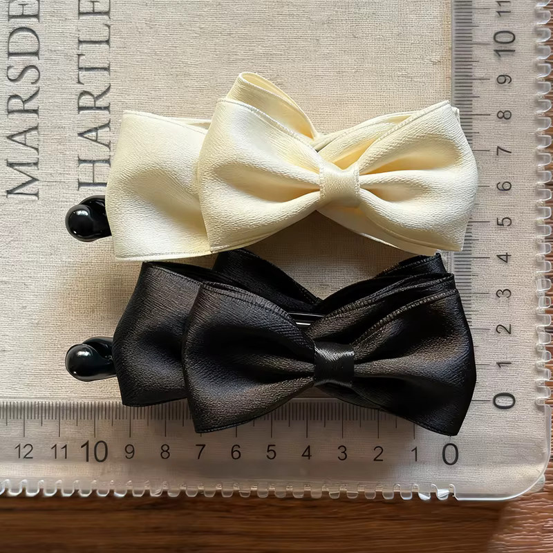 SWINATE Haar Clips, Satin Bögen, Schwarz Braun, Damen - Bild 4