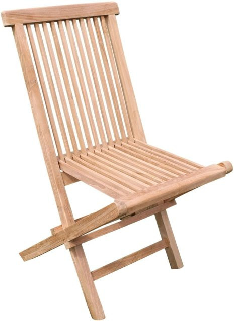 DELUKE Gartenstuhl 2er Set MATHIS aus Teak Natur, wetterfeste Klappstühle für Garten und Balkon - Bild 1