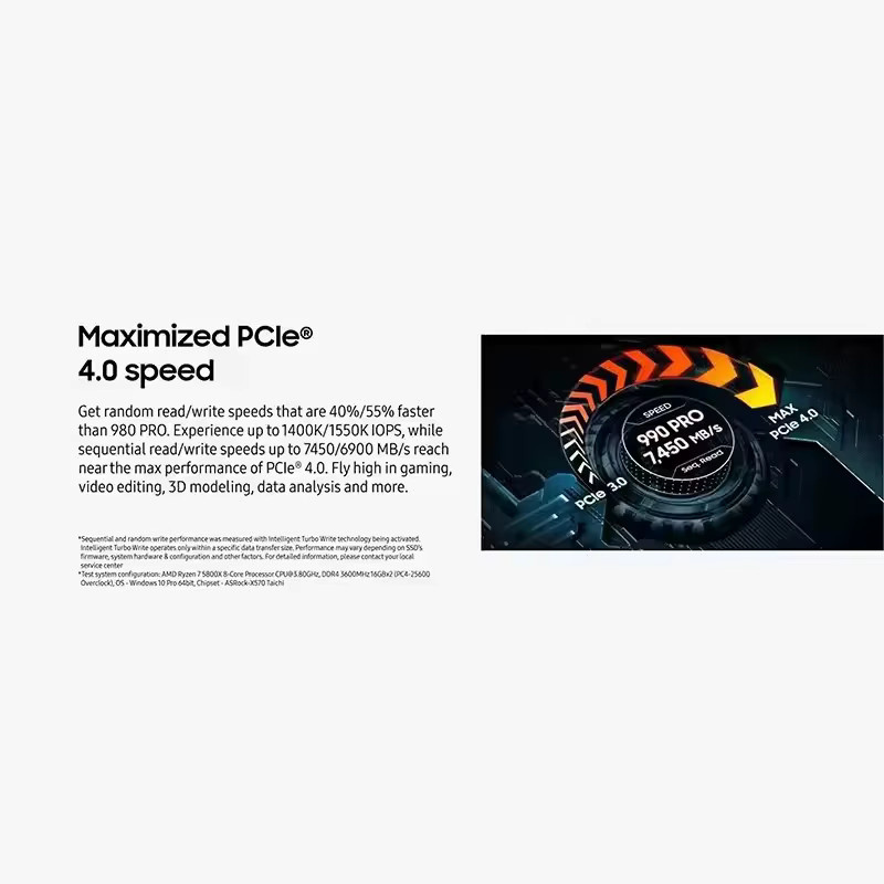 Samsung SSD 1TB M.2 NVMe PCIe 4.0 Solid-State-Laufwerk in Schwarz - Bild 3