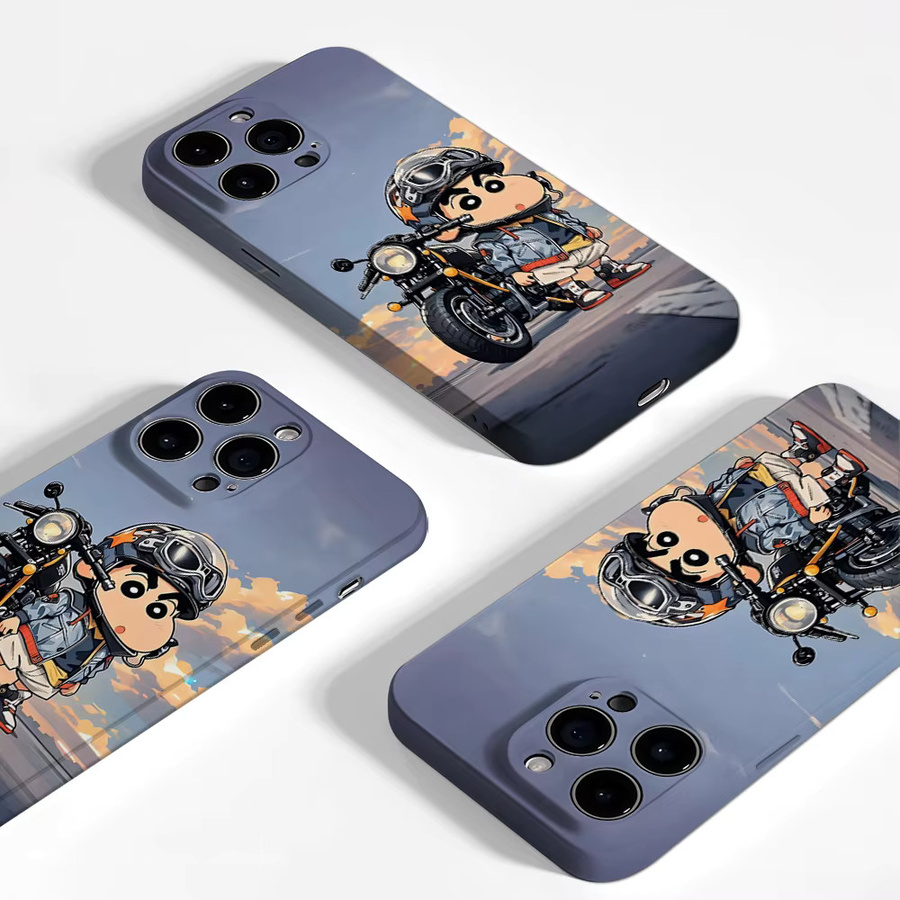 Robuste doppelschichtige Shin-chan & Motorrad Handyhülle mit Magnetfunktion für iPhone 17 16 15 14 13 Pro Max Plus, Multicolor - Bild 3